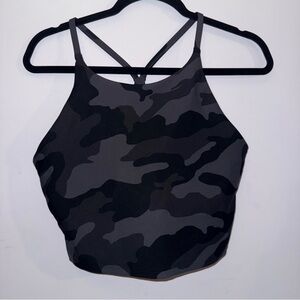 Old Navy Women’s Light Support PowerSoft Longline Sports Bra camo black gray